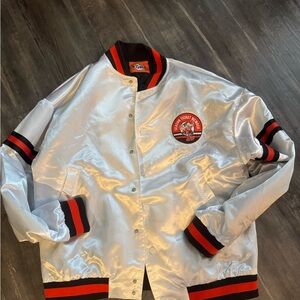 Cleveland Browns season ticket holder Varsity Satin Bomber Jacket